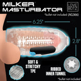 Lovebotz Milker Masturbator Clear Ribbed Penis Stroker Sleeve Sex Toy