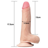 Lovetoy 7" Sliding Skin Dildo Realistic Penis Dual Layer Dong Sex Toy