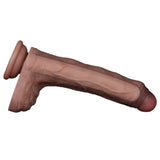 Lovetoy 8.5 Inch Dual Layered Silicone Nature Cock Dildo Realistic Brown Skin Penis Sex Toy