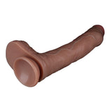 Lovetoy 8.5 Inch Dual Layered Silicone Nature Cock Dildo Realistic Brown Skin Penis Sex Toy