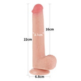 Lovetoy 9" Sliding Skin Easy Bend Dildo Realistic Penis Dual Layer Flexible Dong Suction Cup Sex Toy