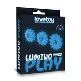 Lovetoy Lumino Play Glow In The Dark 3 x Cock Ring Set Penis Testicle Bands Night Fun