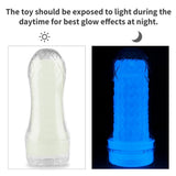 Lovetoy Lumino Play Glow In The Dark Masturbator #2 Ribbed Blue Night Light Sex Stroker