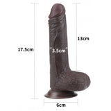 Lovetoy Sliding Skin 7 Inch Black Cock Dual Layer Dong Realistic Flexible Penis Dildo Sex Toy