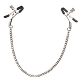 Lux Fetish Adjustable Nipple Clips with Chain Screw Pressure Clamps Stimulation Play