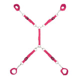 Lux Fetish 7 Piece Bed Spreader Pink Bondage Restraint System Cuffs Set