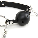 Lux Fetish Breathable Ball Gag with Adjustable Pressure Nipple Clamps Chain Bondage Play