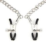Lux Fetish Breathable Ball Gag with Adjustable Pressure Nipple Clamps Chain Bondage Play