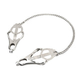 Lux Fetish Japanese Clover Nipple Clamps with Metal Chain Stimulation Play