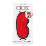 Lux Fetish Peek-A-Boo Love Mask Red Blackout Blindfold Sensory Play