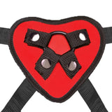 Lux Fetish Red Heart Strap On Harness & 5" Dildo Set Unisex Adjustable