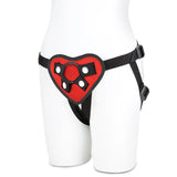Lux Fetish Red Heart Strap On Harness Adjustable Unisex Dildo Sex Play