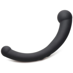 Master Series 10X Vibra-Crescent Vibrating Silicone Dual Ended Dildo Black G-Spot P-Spot Vibrator Sex Toy