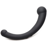 Master Series 10X Vibra-Crescent Vibrating Silicone Dual Ended Dildo Black G-Spot P-Spot Vibrator Sex Toy