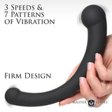 Master Series 10X Vibra-Crescent Vibrating Silicone Dual Ended Dildo Black G-Spot P-Spot Vibrator Sex Toy