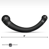 Master Series 10X Vibra-Crescent Vibrating Silicone Dual Ended Dildo Black G-Spot P-Spot Vibrator Sex Toy