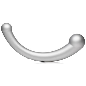 Master Series 10X Vibra-Crescent Vibrating Silicone Dual Ended Dildo Silver G-Spot P-Spot Vibrator Sex Toy