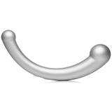 Master Series 10X Vibra-Crescent Vibrating Silicone Dual Ended Dildo Silver G-Spot P-Spot Vibrator Sex Toy