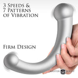 Master Series 10X Vibra-Crescent Vibrating Silicone Dual Ended Dildo Silver G-Spot P-Spot Vibrator Sex Toy