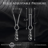 Master Series Adorn Triple Bead Nipple Clamp Set Tweezer Style Body Decoration BDSM Fetish Play