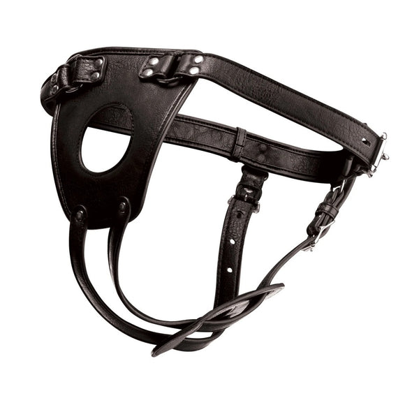 Master Series Ass Holster Butt Plug Harness Faux Leather Anal Sex Play