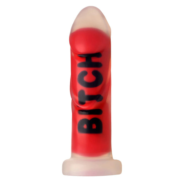 Master Series BITCH Silicone Dildo Red Ribbed Thick Penis Kinky Sex Toy