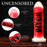 Master Series BITCH Silicone Dildo Red Ribbed Thick Penis Kinky Sex Toy