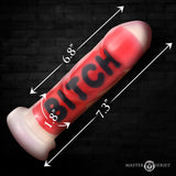 Master Series BITCH Silicone Dildo Red Ribbed Thick Penis Kinky Sex Toy