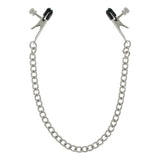 Master Series Bull Nose Nipple Clamps Silver Chain Adjustable Screw BDSM Play