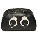 Master Series Cuffed & Loaded Leather Travel Bag with Handcuff Handles BDSM Kit Storage Accessory