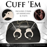 Master Series Cuffed & Loaded Leather Travel Bag with Handcuff Handles BDSM Kit Storage Accessory