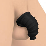 Master Series Dark Chamber Black Silicone Male Chastity Cage Cum Thru Tip Penis Erection Restriction