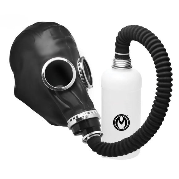 Master Series Dark Inhaler Gas Mask with Aroma Bottle Scent Fetish Bondage Play