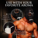 Master Series Dark Inhaler Gas Mask with Aroma Bottle Scent Fetish Bondage Play