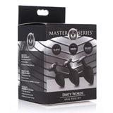 Master Series Dirty Words Butt Plug Set 3 Size Anal Sex Training Kit Slut Whore Slave