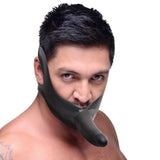 Master Series Face Fuk Strap-On Black Dildo Mouth Gag Latex Sex Mask Head Harness Fetish Toy