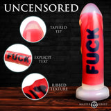 Master Series FUCK Silicone Dildo Red Ribbed Thick Penis Kinky Sex Toy