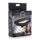 Master Series Golden Kitty Cat Bell Collar Black Bow Tie Kinky Fetish