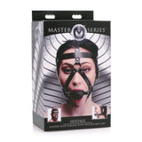 Master Series Hostage Leather Head Harness with Silicone Ball Gag Bondage Fetish Play