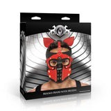 Master Series Red Hound Hood with Muzzle Dog Mask Puppy Fetish Play