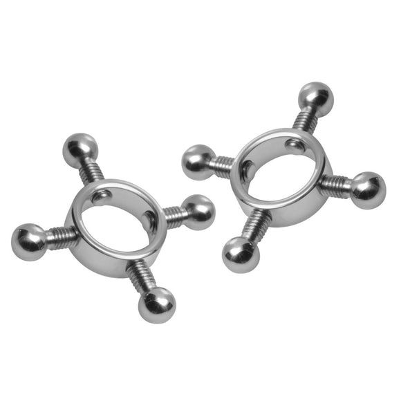 Master Series Rings Of Fire Stainless Steel Nipple Press Set Clamps BDSM Play