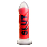 Master Series SLUT Silicone Dildo Red Ribbed Thick Penis Kinky Sex Toy