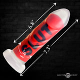 Master Series SLUT Silicone Dildo Red Ribbed Thick Penis Kinky Sex Toy
