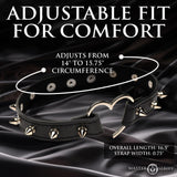 Master Series Spiked Heart Choker Black Adjustable Bondage Neck Collar
