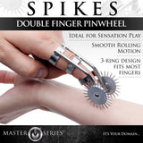 Master Series Spikes Double Finger Pinwheel Ring BDSM Fetish Stimulation Play