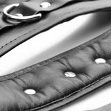 Master Series Strap Linked Wrist Cuffs Black Leather Bondage Restraints Fetish Play