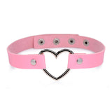 Master Series Sweet Heart Pink Leather Choker Metal Cute Collar Fetish BDSM Play