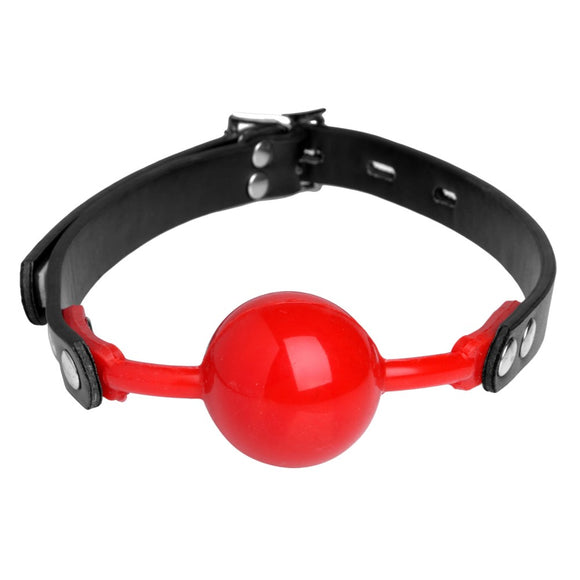 Master Series The Hush Red Silicone Ball Gag Mouth Strap BDSM Bondage Play