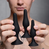 Master Series Triple Spire Tapered Silicone Anal Trainer Butt Plug Set