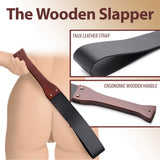 Master Series Wooden Slapper Thick Leather Strap Whip Hard BDSM Play